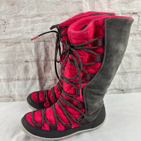 Columbia Girls Youth 2 Pink Gray Loveland Omni-heat Waterproof Winter Snow Boots - Picture 8 of 14